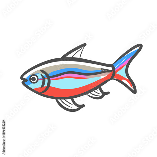 neon tetra fish icon, neon tetra fish vector illustration-simple illustration of neon tetra fish, perfect for neon tetra fish logos and icons
