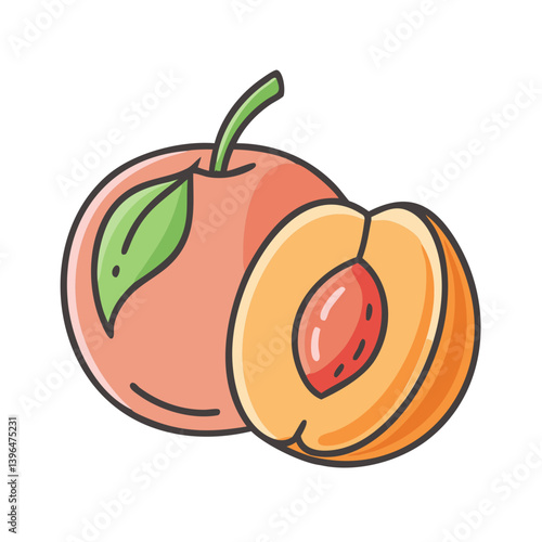 nectarine fruit icon, nectarine fruit vector illustration-simple illustration of nectarine fruit, perfect for nectarine fruit logos and icons
