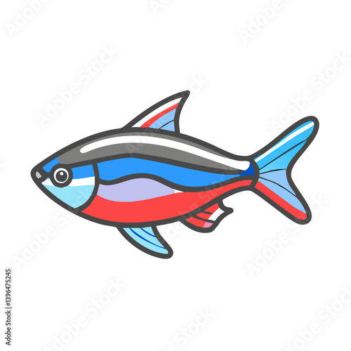 neon tetra fish icon, neon tetra fish vector illustration-simple illustration of neon tetra fish, perfect for neon tetra fish logos and icons