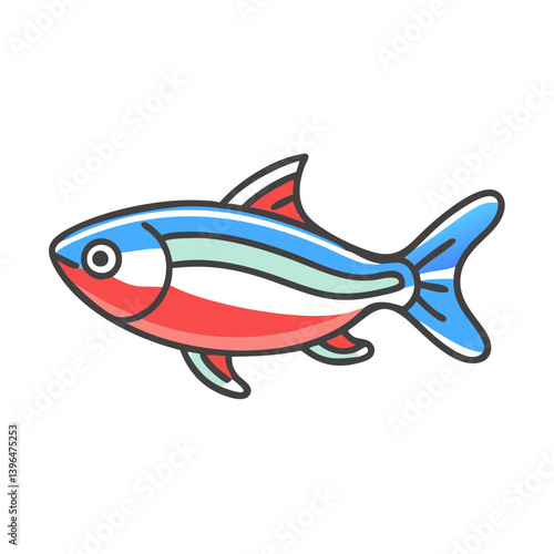 neon tetra fish icon, neon tetra fish vector illustration-simple illustration of neon tetra fish, perfect for neon tetra fish logos and icons