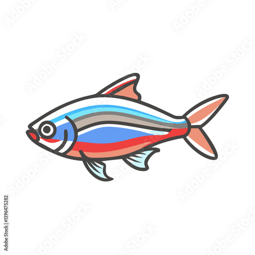 neon tetra fish icon, neon tetra fish vector illustration-simple illustration of neon tetra fish, perfect for neon tetra fish logos and icons