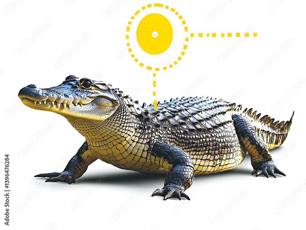 Fototapeta premium Crocodile, Wildlife, Profile, Isolated