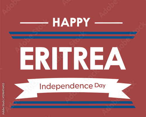 Happy Eritrea Independence Day with stars and patriotic banner design.