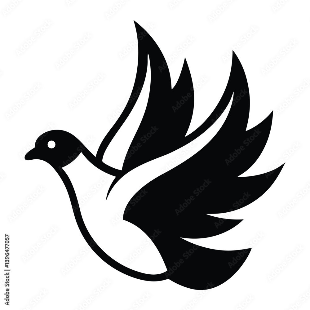 Fototapeta premium clean dove with flame details