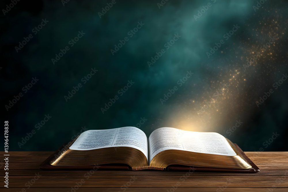 An open book with glowing pages emits a subtle light, symbolizing knowledge and enlightenment in a mystical ambiance. An open book with glowing pages emits a subtle light, symbolizing knowledge and enlightenment in a mystical ambiance.