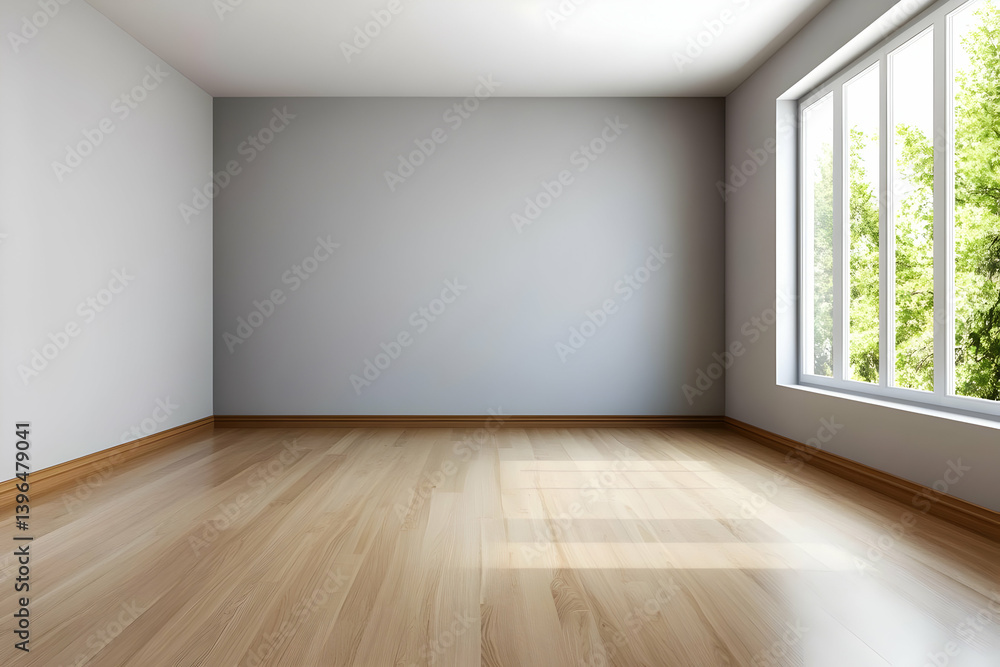 Bright and spacious empty room with large windows and wooden flooring, perfect for home decoration or interior design inspiration. Bright and spacious empty room with large windows and wooden flooring, perfect for home decoration or interior design inspiration.