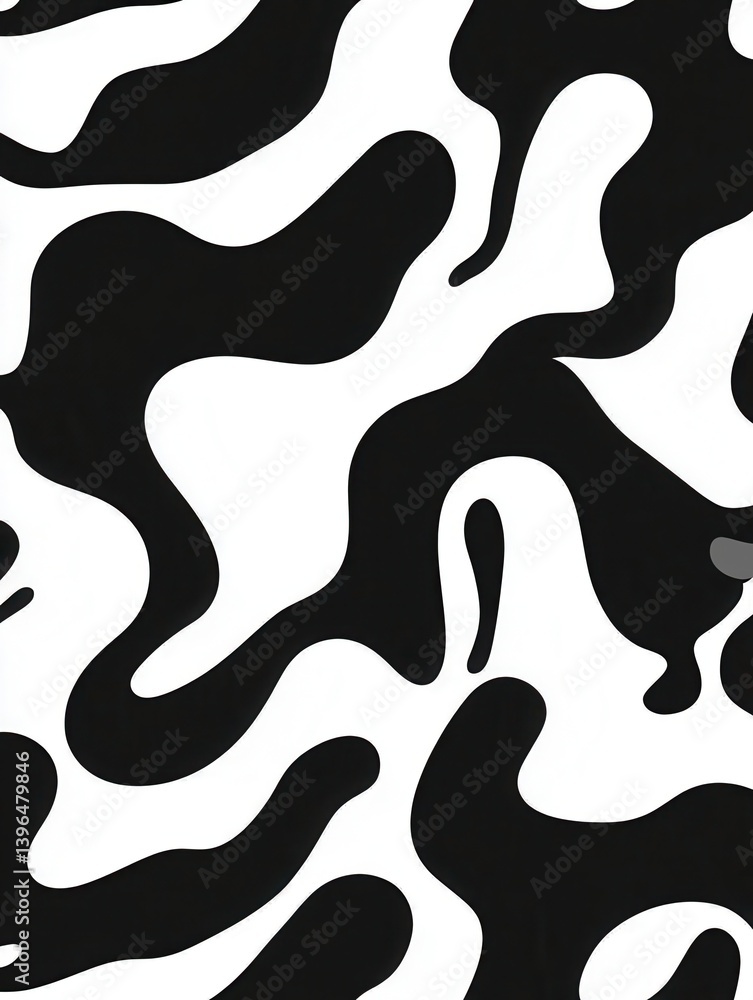 Abstract Dynamic Line Pattern with Bold Black Curved Strokes on White Background, Modern Minimalist Seamless Design Abstract Dynamic Line Pattern with Bold Black Curved Strokes on White Background, Modern Minimalist Seamless Design