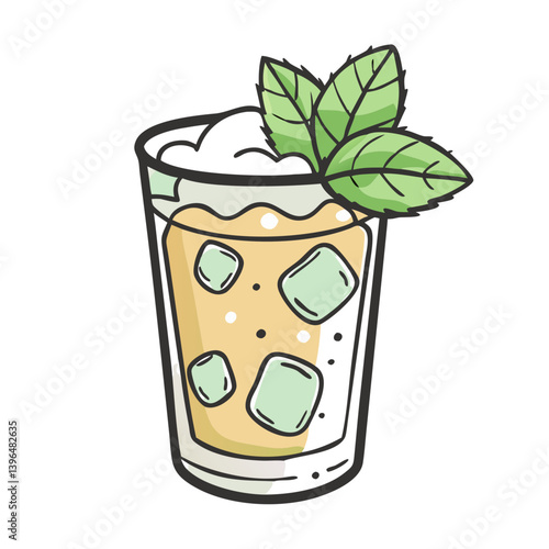 mint julep icon, mint julep vector illustration-simple illustration of mint julep, perfect for mint julep logos and icons