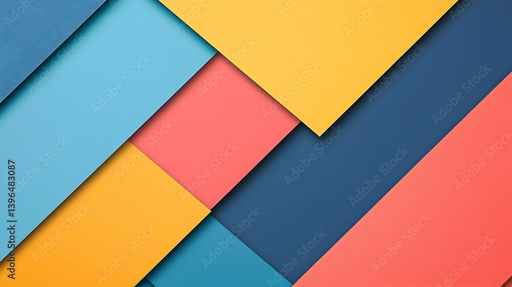 A vibrant abstract design with overlapping colorful geometric shapes. A vibrant abstract design with overlapping colorful geometric shapes.