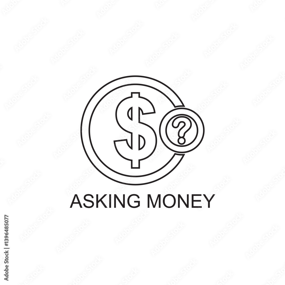 asking money outline icon , business outline icon asking money outline icon , business outline icon