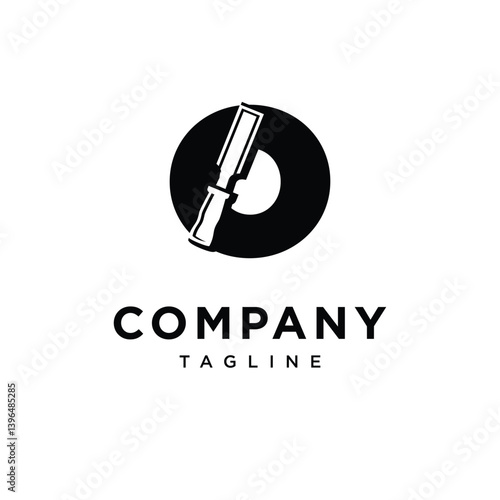Letter O Chisel Logo Icon Vector