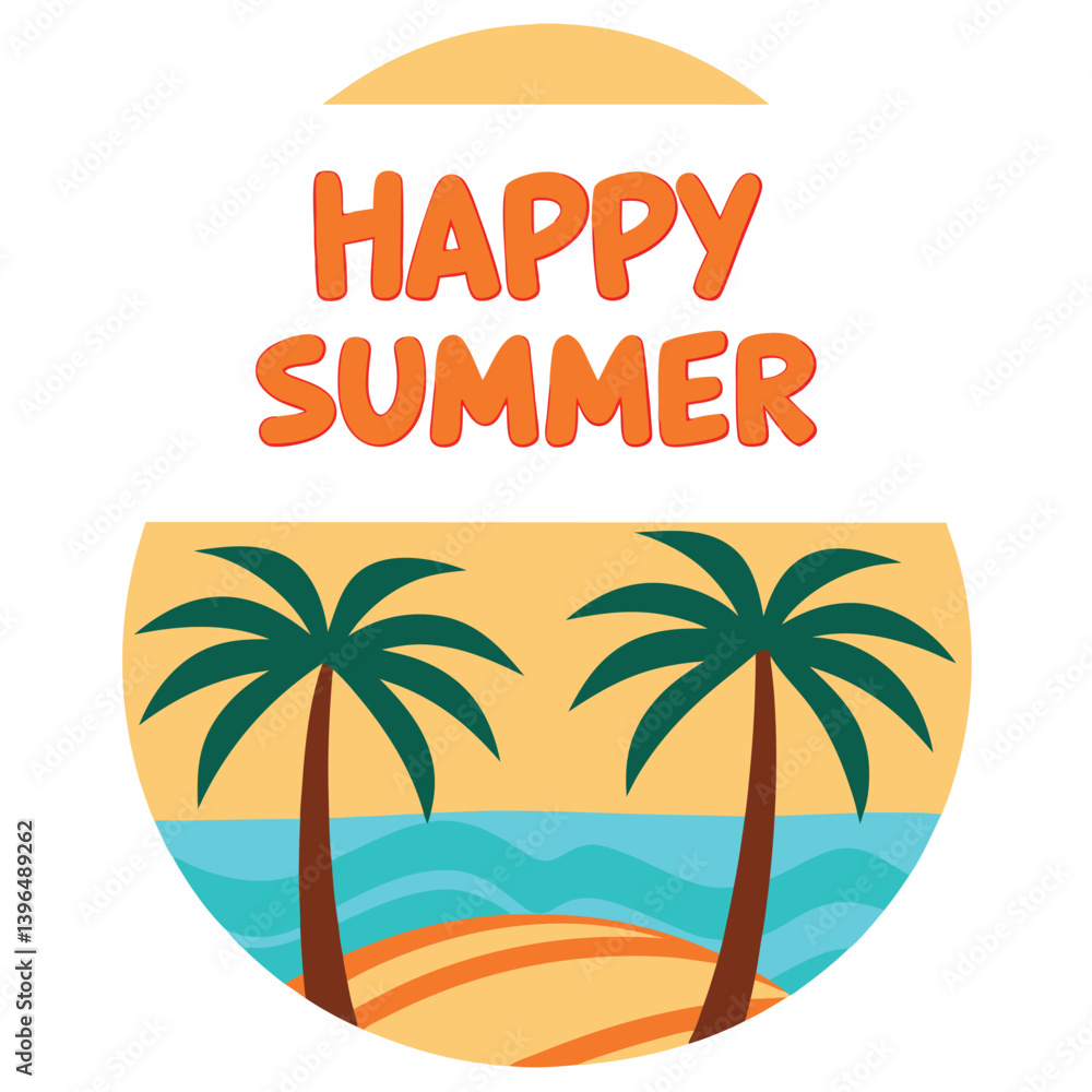 Obraz premiumSummer vibes vector illustration.