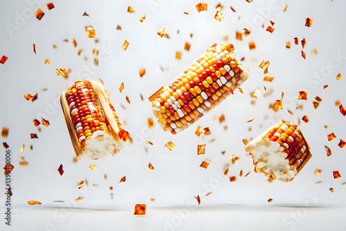 Colorful Corn Kernels Celebrate Joyfully