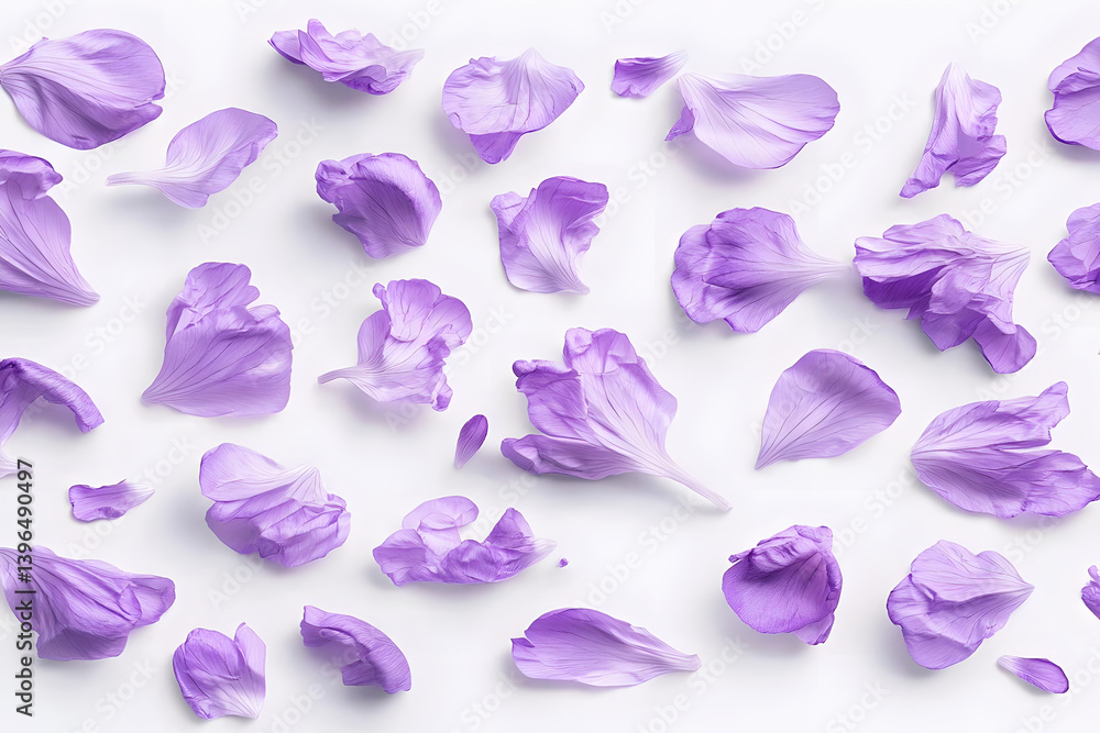 Lilac Petals Flutter Gently on White Lilac Petals Flutter Gently on White