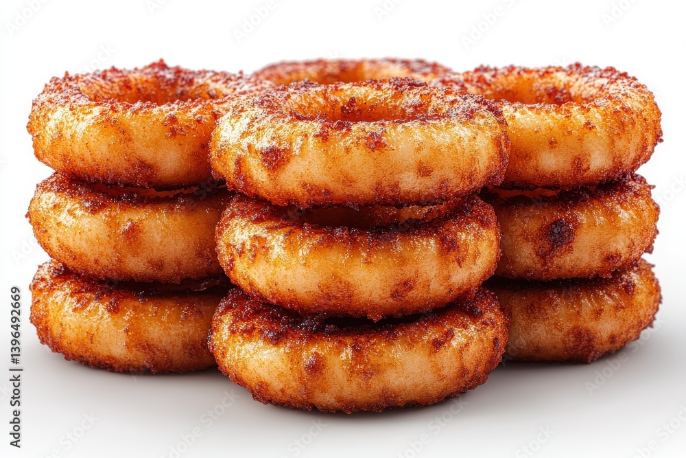 Stack of golden-brown, sugary rings. Sweet treat Stack of golden-brown, sugary rings. Sweet treat