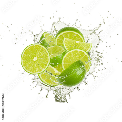 Wallpaper Mural Fresh fruits splashing with water droplets in ultra-realistic detail, perfect for food/drink ads or print media. High-quality PNG with crisp textures showcasing natural freshness and vibrancy. Torontodigital.ca