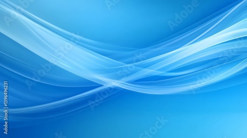 Abstract design with flowing light blue ribbons.