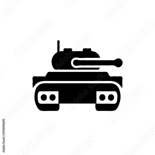 Military tank silhouette representing strength and power  