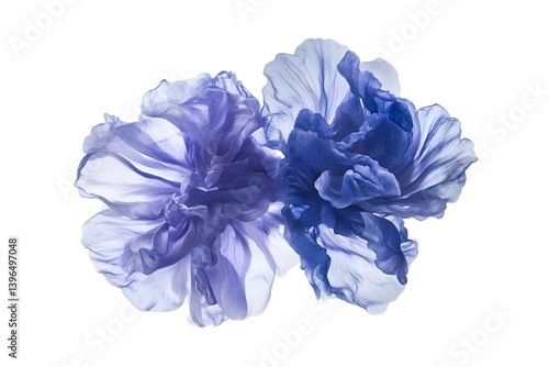 Blue Flowers Bloom Softly, Delicate Petals Dance