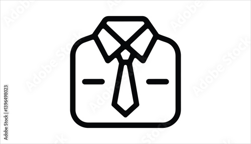 Business Suit with Tie Icon for Professional Clothing Design.