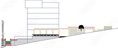 silhouette design vector illustration sketch drawing architecture building hotel apartment modern luxury 