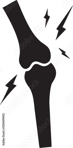 Painful Knee Joint, Illustration of Soreness, icon, vector illustration