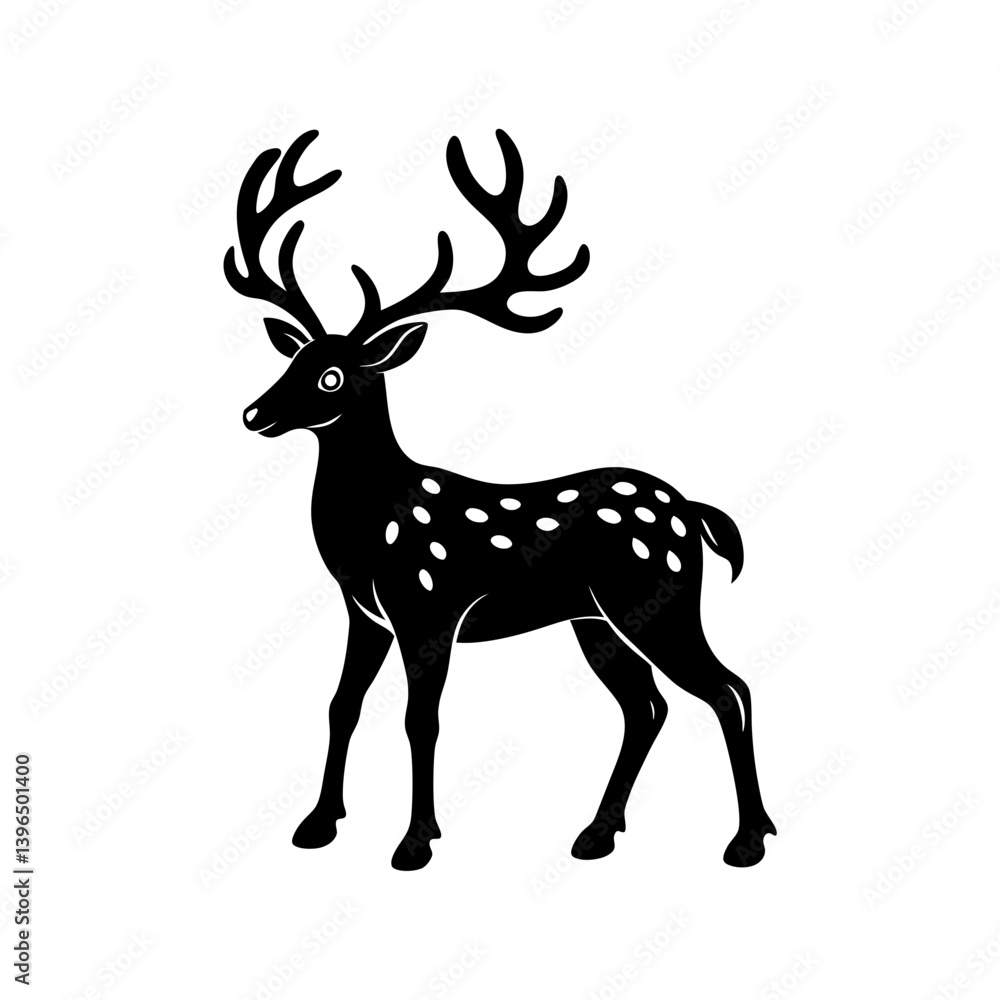 Obraz premium Reindeer Silhouette vector illustration