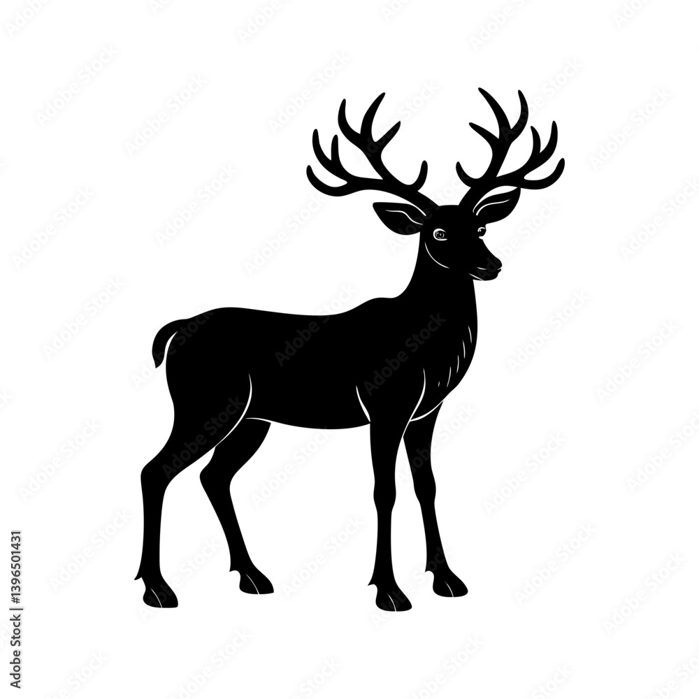Obraz premium Reindeer Silhouette vector illustration