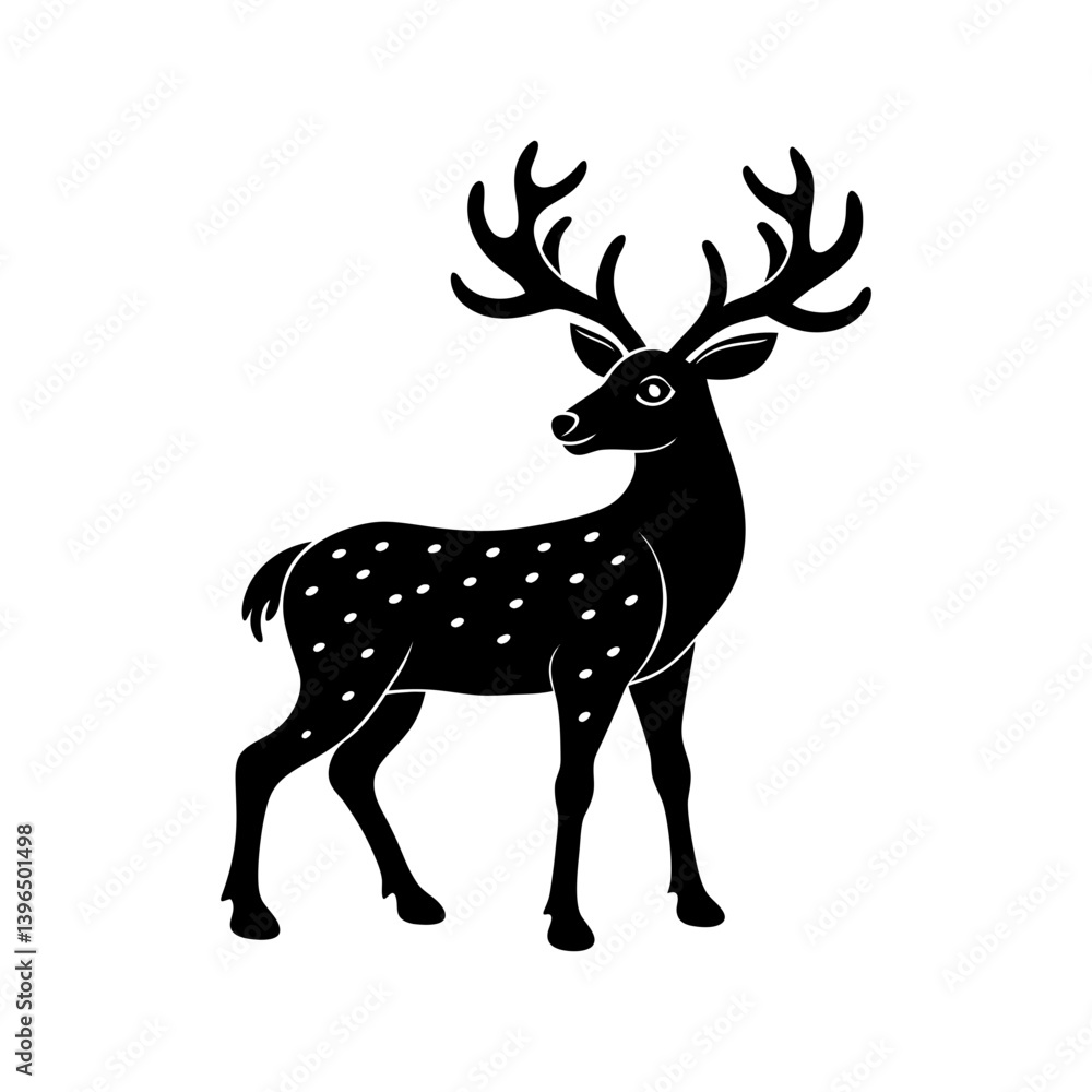 Obraz premium Reindeer Silhouette vector illustration