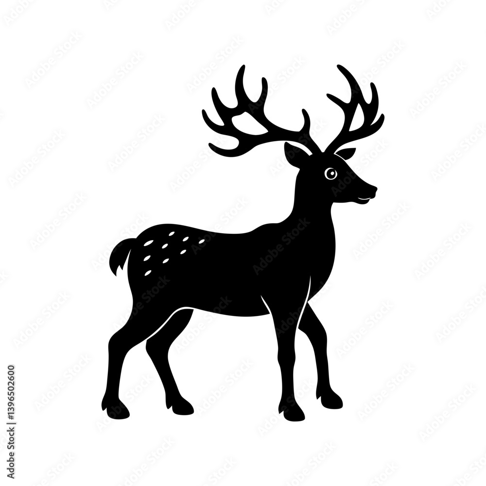 Obraz premium Reindeer Silhouette vector illustration