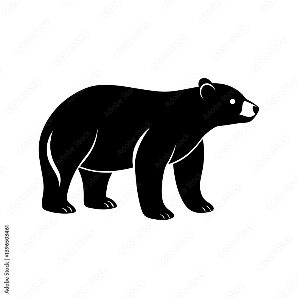 Fototapeta premium Polar Bear Silhouette vector illustration