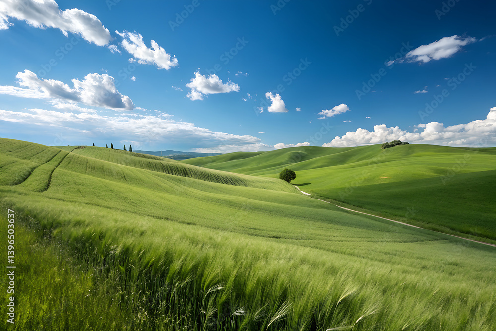 Fototapeta premium green grass hills