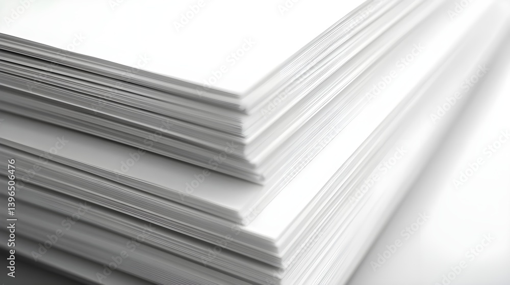 Stack of White Paper on Isolated Background for Creative Use Stack of White Paper on Isolated Background for Creative Use