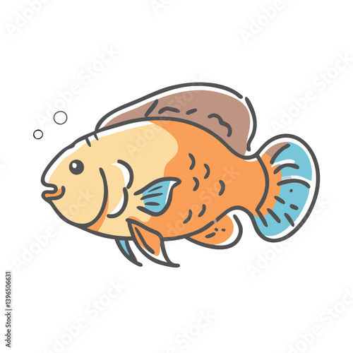 oscar fish icon, oscar fish vector illustration-simple illustration of oscar fish, perfect for oscar fish logos and icons