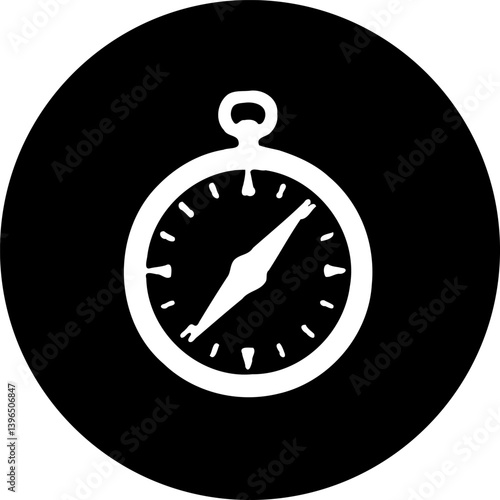 Stylized compass illustration against a contrasting circular backdrop