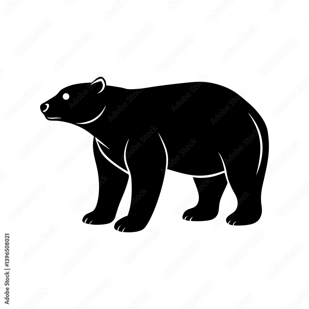 Fototapeta premium Polar Bear Silhouette vector illustration