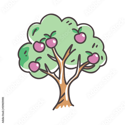 plum tree icon, plum tree vector illustration-simple illustration of plum tree, perfect for plum tree logos and icons