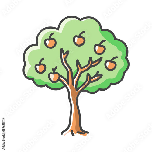 plum tree icon, plum tree vector illustration-simple illustration of plum tree, perfect for plum tree logos and icons