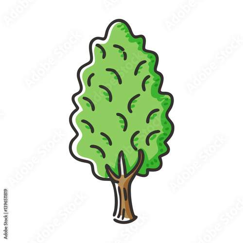 poplar tree icon, poplar tree vector illustration-simple illustration of poplar tree, perfect for poplar tree logos and icons