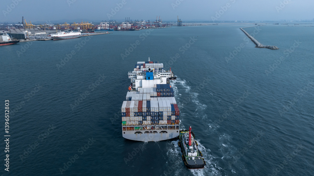 Container ship cargo freight shipping international, Global business freight shipping import export logistic transportation container ship, Container cargo freight shipping, Sea freight container ship
