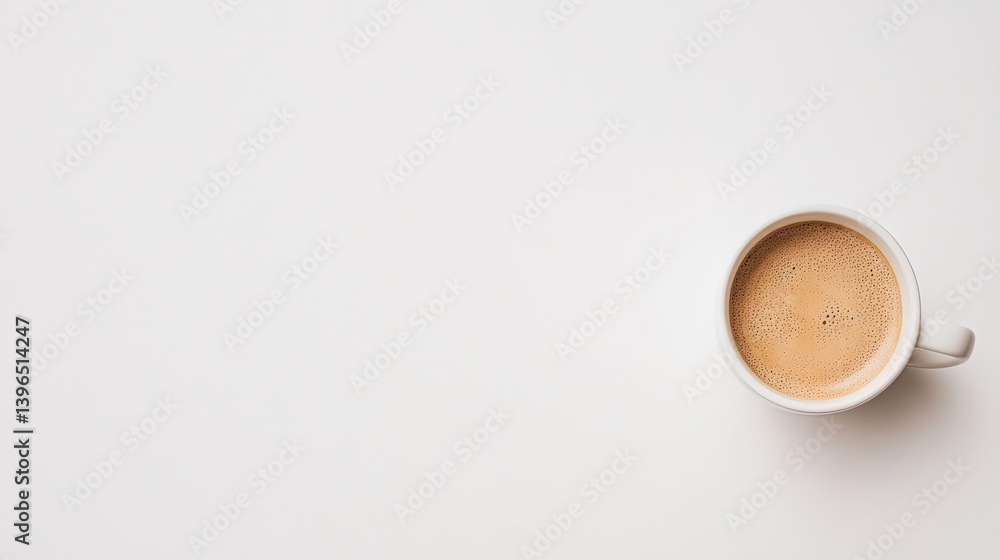 A cup of coffee is placed on a white background. A cup of coffee is placed on a white background.