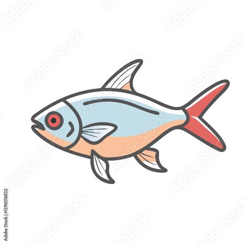 rummy nose tetra fish icon, rummy nose tetra fish vector illustration-simple illustration of rummy nose tetra fish, perfect for rummy nose tetra fish logos and icons