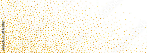 Golden confetti background. Gold dotted glitter pattern. Yellow dot sparkles and particles wallpaper. Celebration Christmas, New Year or birthday party decoration backdrop. Vector