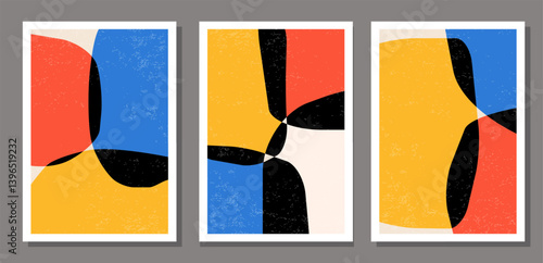 Trendy set of abstract creative minimal organic artistic compositions