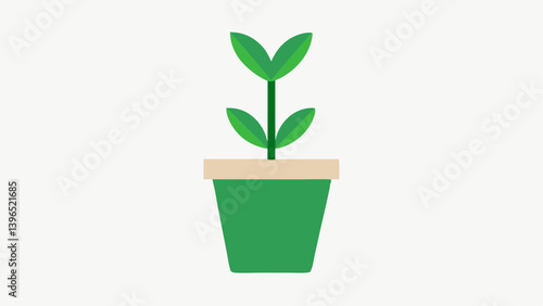 One Plant A single green plant in a minimalist pot against a white background symbolizing a commitment to nature and simplicity in home decor.