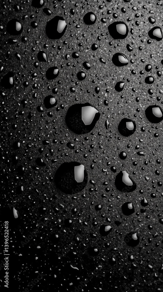 Close-up of water droplets on a black surface, symbolizing purity, clarity, and mystery. The dark background enhances the reflective beauty and calmness of each drop in a modern, minimal style.
Close-up of water droplets on a black surface, symbolizing purity, clarity, and mystery. The dark background enhances the reflective beauty and calmness of each drop in a modern, minimal style.