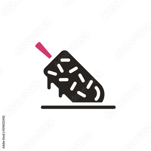 Minimalist Melting Ice Cream Bar Icon Design