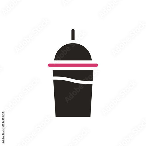 Iconic cup of fresh smoothie drink illustration