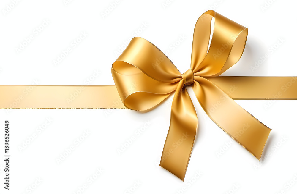Golden Ribbon Isolated White background Golden Ribbon Isolated White background