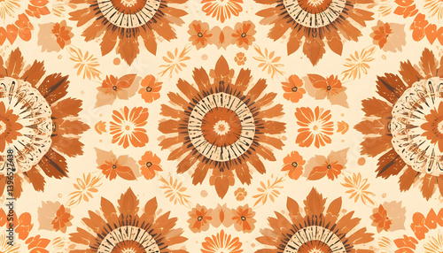 Boho Terracotta Seamless Pattern for Textile, Wallpaper, and Packaging Design